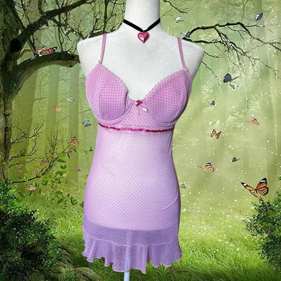 Y2K 90s Rampage Pink Bustier Slip Size 38C - Picture 1 of 8